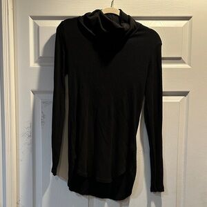 Evereve Michael Stars Black Cowl Neck Waffle Tunic Top M